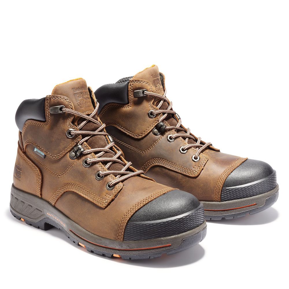 Botas de Trabajo Masculino - Timberland Pro® Helix Hd 6\" Comp Toe - MOUIP1983 - Marrom/Pretas